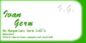 ivan germ business card